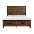 Burnished Brown Finish Classic Queen Bed with