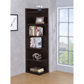 Cappuccino 6 tier Corner Bookcase