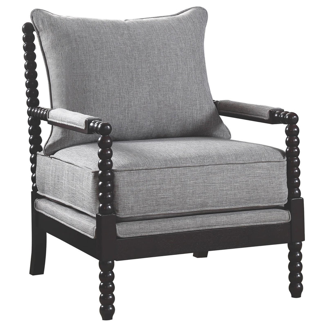 Grey and Black Removable Back Accent Chair