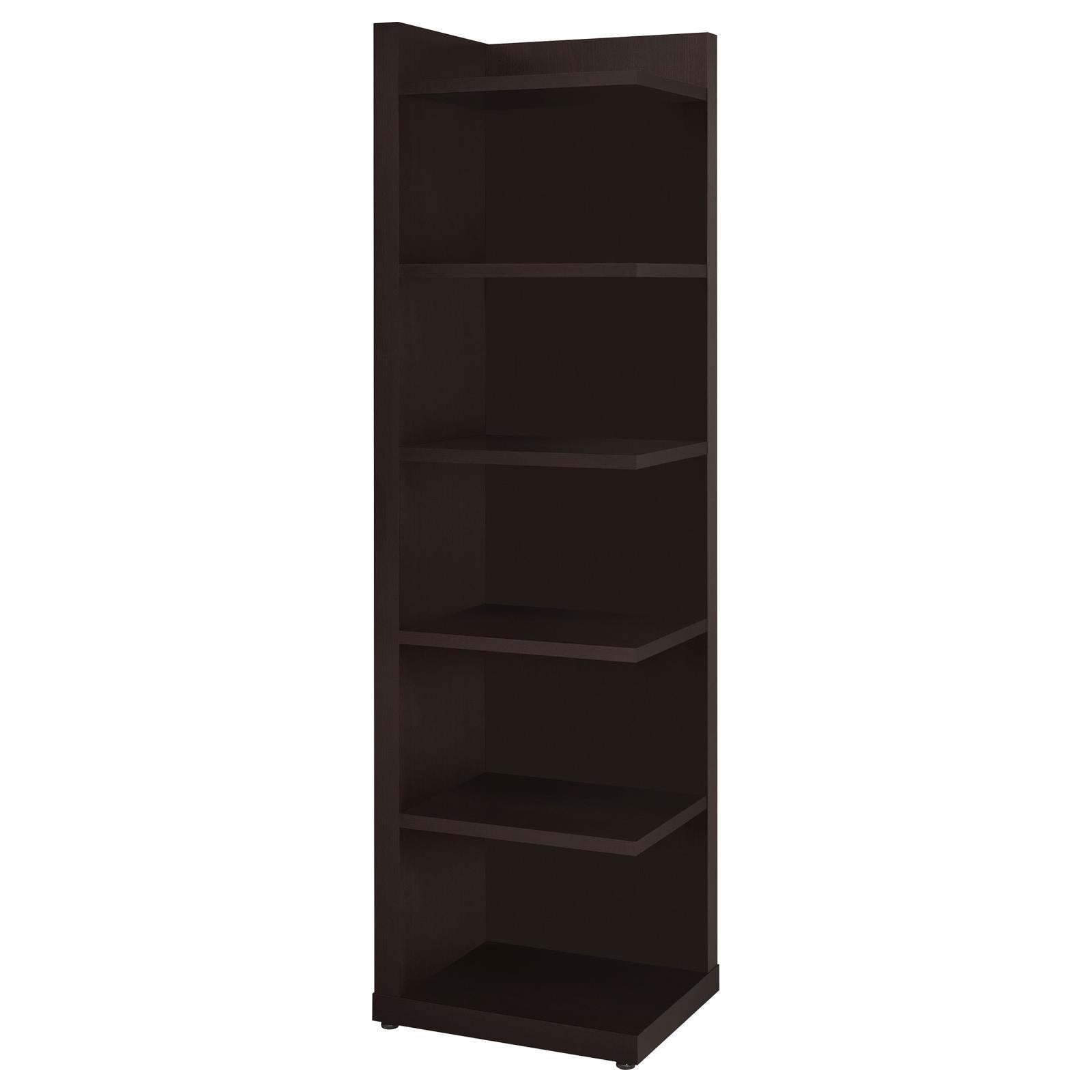 Cappuccino 6 tier Corner Bookcase