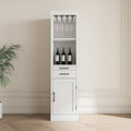 Brown walnut color modular wine bar Cabinet with white-mdf