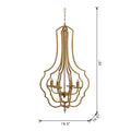 4 Light Metal Chandelier, Hanging Light Fixture with gold-iron