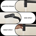 Kitchen waterfall faucet with pull down sprayer matte black-zinc