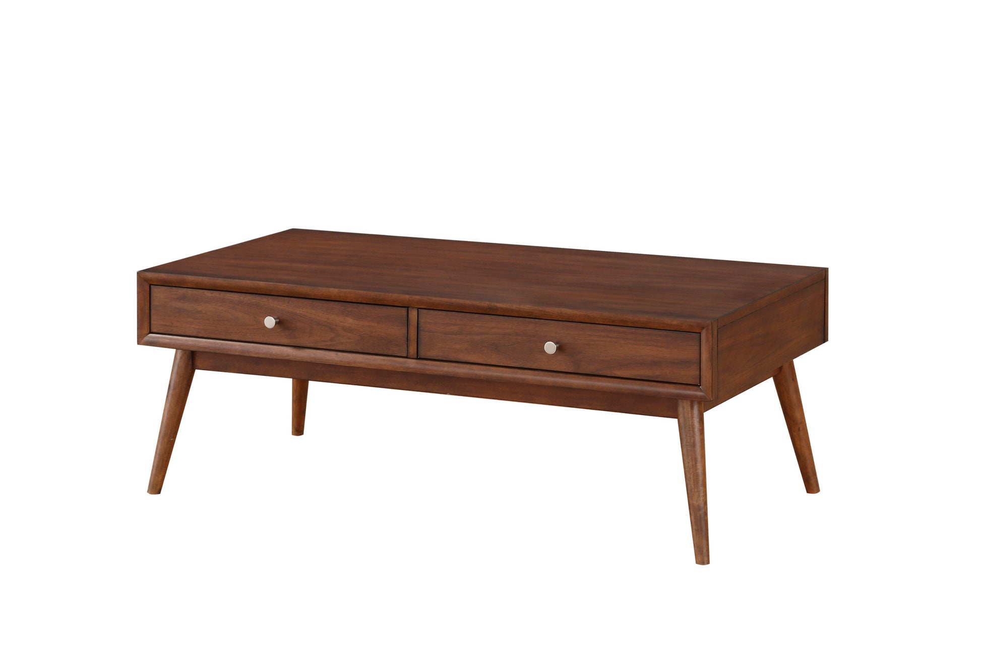 Retro Modern Style 1pc Coffee Table with 2x Drawers brown-brown-primary living