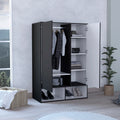 Armoire Barletta, Bedroom, Black White - Black