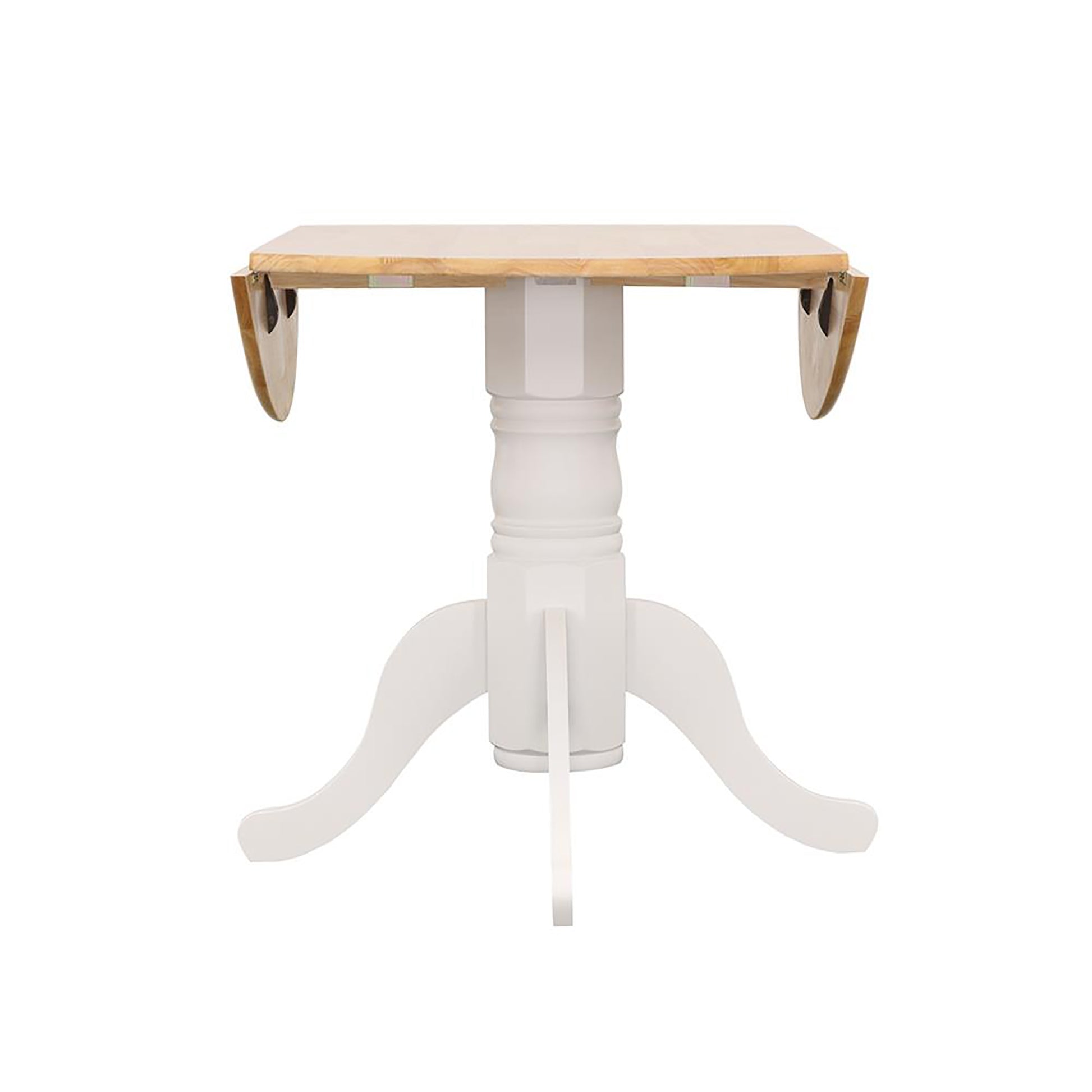 Natural Brown and White Round Dining Table with