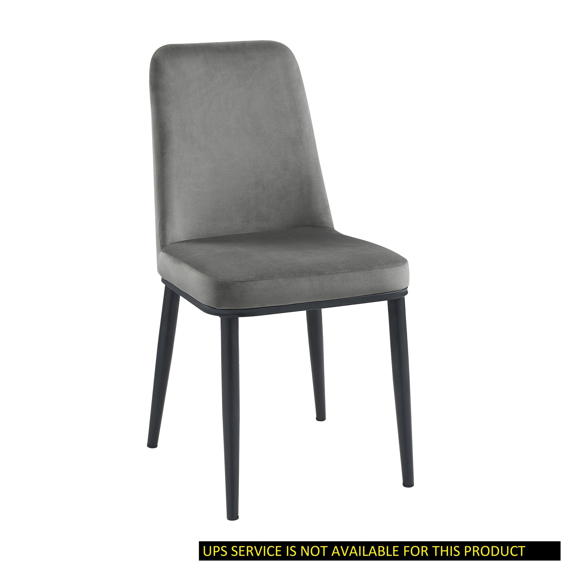 Sleek Design Gray Velvet Side Chairs Set of 2 Modern gray-dining room-contemporary-modern-side