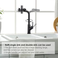 Kitchen waterfall faucet with pull down sprayer matte black-zinc