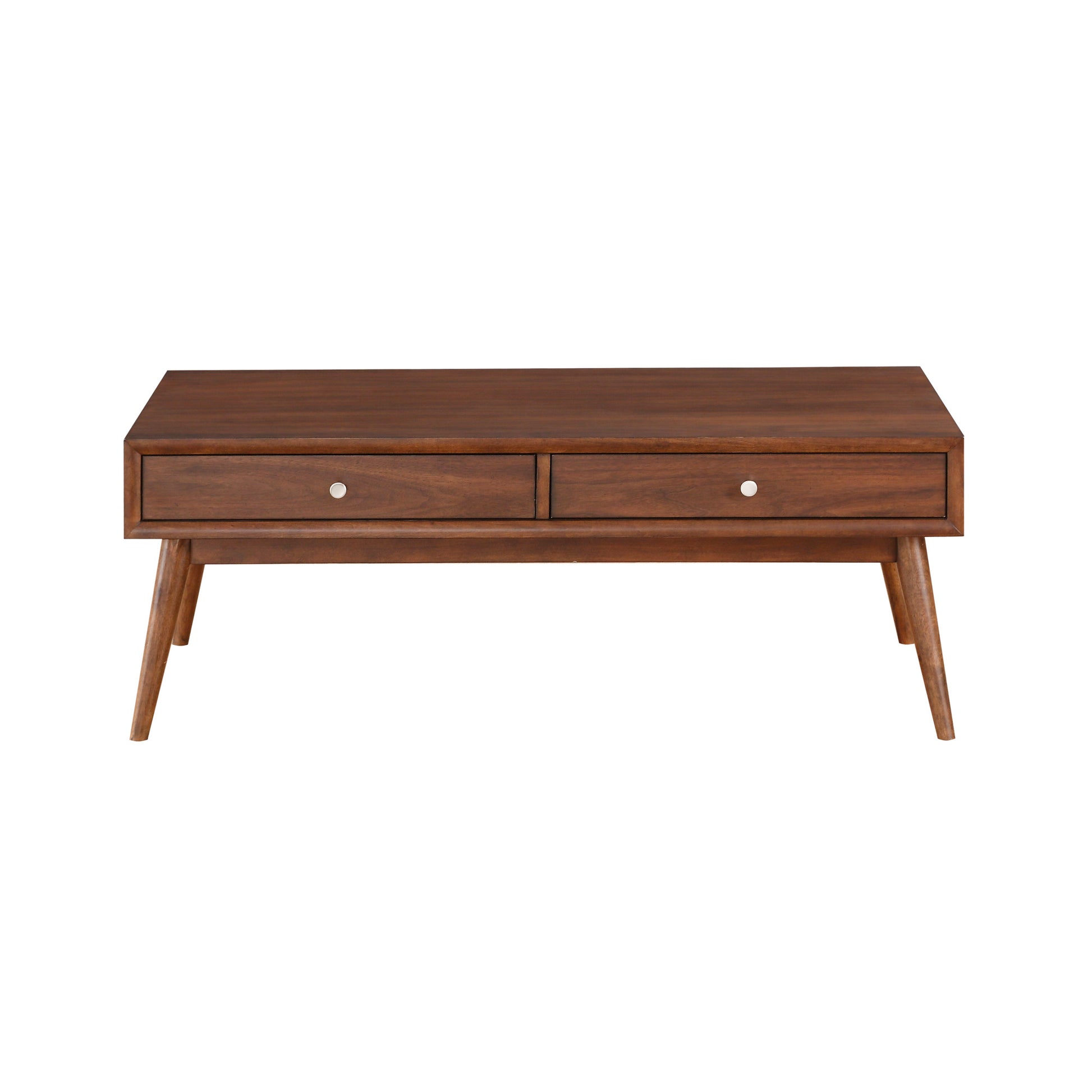 Retro Modern Style 1pc Coffee Table with 2x Drawers brown-brown-primary living