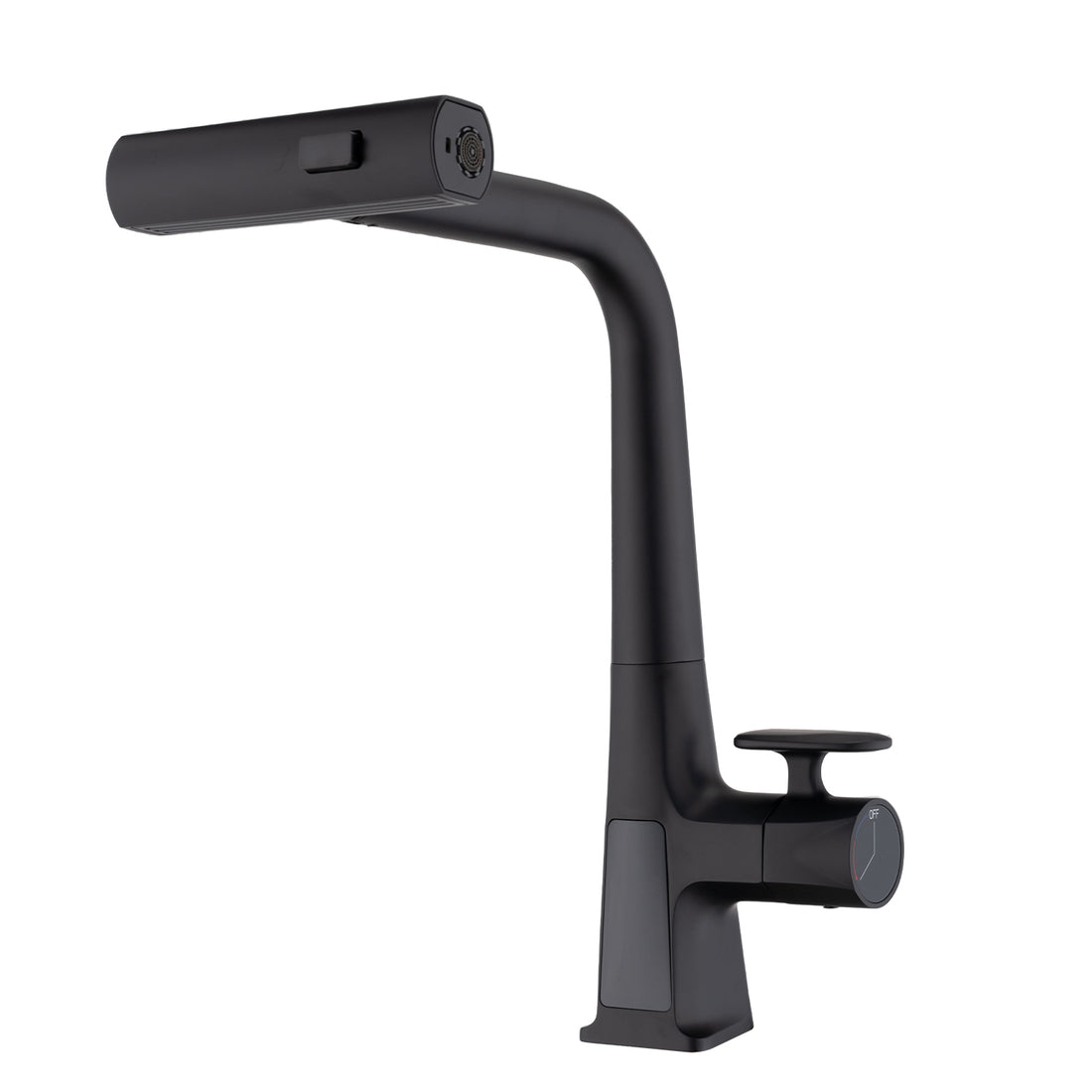 Matte Black Waterfall Kitchen Faucet with