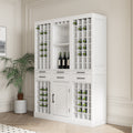 3.brown walnut color modular wine bar cabinet Buffet white-mdf