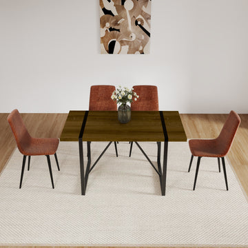 MDF Caramel Dining Table and Modern Dining Chairs Set caramel-kitchen-mid-century modern-accent