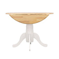 Natural Brown and White Round Dining Table with