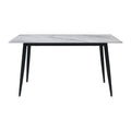 Stylish Sintered Stone Top Dining Table 1pc Black black white-dining