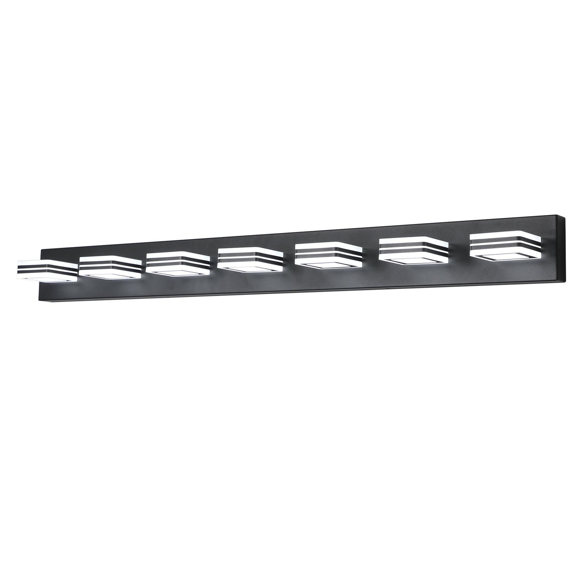 LED Modern Black Vanity Lights, 7 Lights Acrylic Matte black-modern-abs