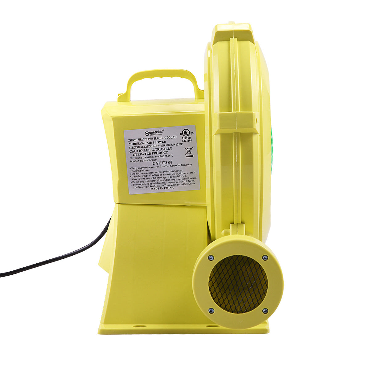 950W Electric Air Blower, Pump Fan for Inflatable yellow-iron