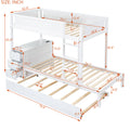 Twin Over Twin Bunk Bed with Twin size Trundle white-solid wood