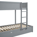 Twin Over Twin Bunk Bed with Twin size Trundle gray-solid wood