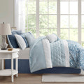 8 Piece Comforter Set blue-polyester