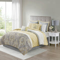 8 Piece Comforter Set yellow-polyester