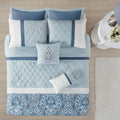 8 Piece Comforter Set blue-polyester