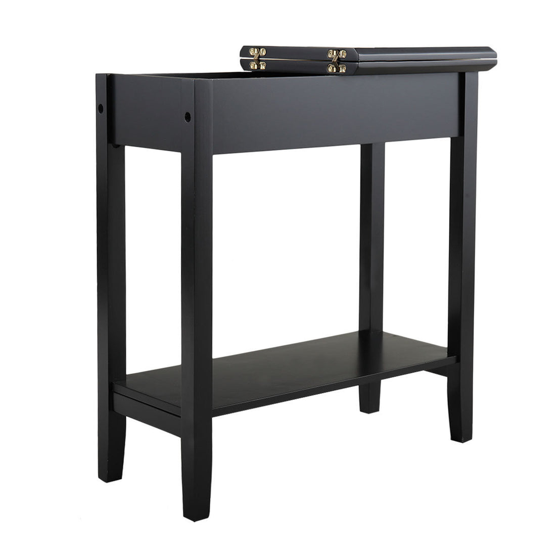 Flip Top End Table Narrow Side Table with Storage