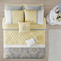 8 Piece Comforter Set yellow-polyester