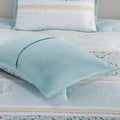 5 Piece Seersucker Comforter Set with Throw Pillows aqua-polyester