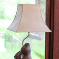 Slant Square Bell Hardback Lampshade with Washer beige-linen