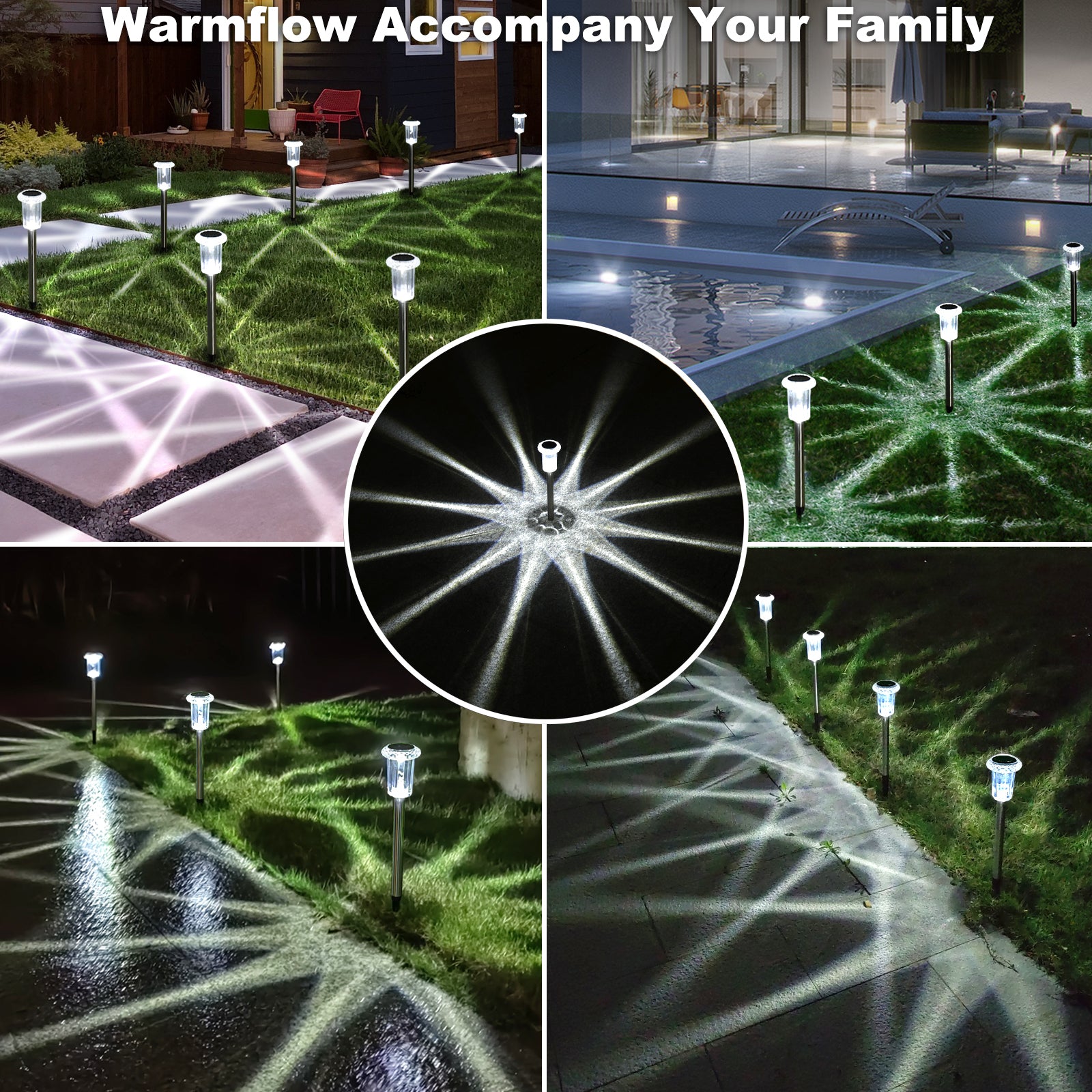 Solar Pathway Lights Waterproof Garden Solar