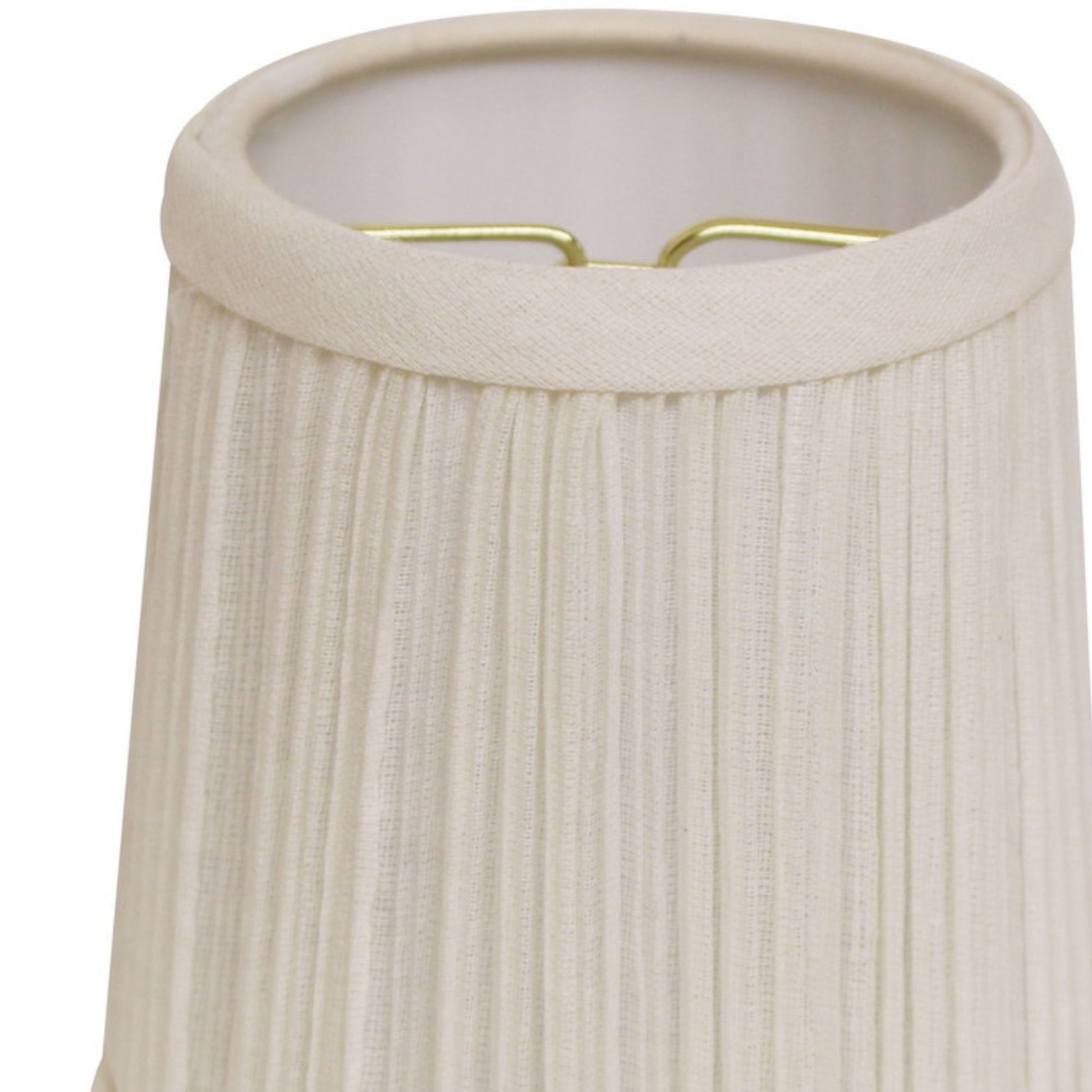 Slant Hardback Chandelier Lampshade with Flame Clip white-broadcloth pleat