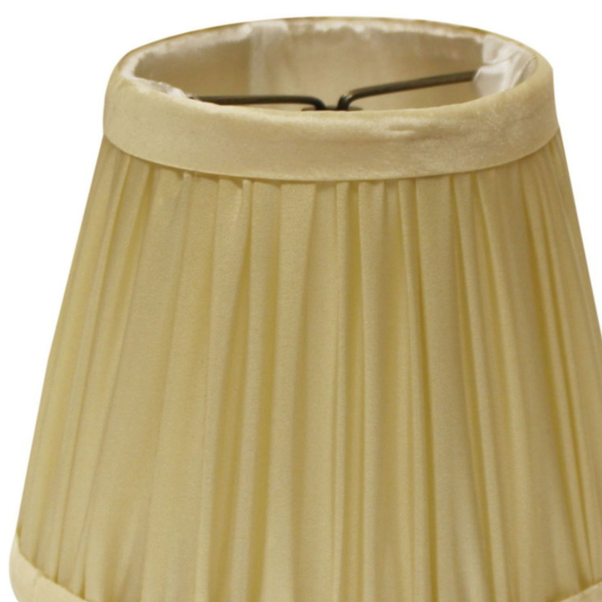 Slant Pencil Pleat Chandelier Lampshade with Bulb natural-taffeta