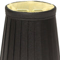 Slant Side Pleat Chandelier Lampshade with Flame Clip golden black-silk