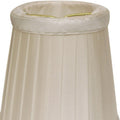 Slant Side Pleat Chandelier Lampshade with Flame Clip white-silk