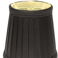 Slant Side Pleat Chandelier Lampshade with Flame Clip golden black-silk