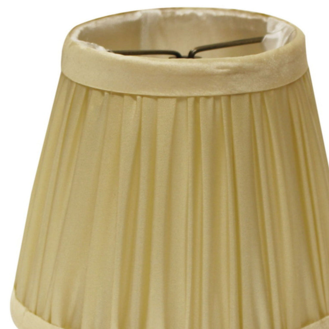 Slant Pencil Pleat Chandelier Lampshade with Flame natural-taffeta