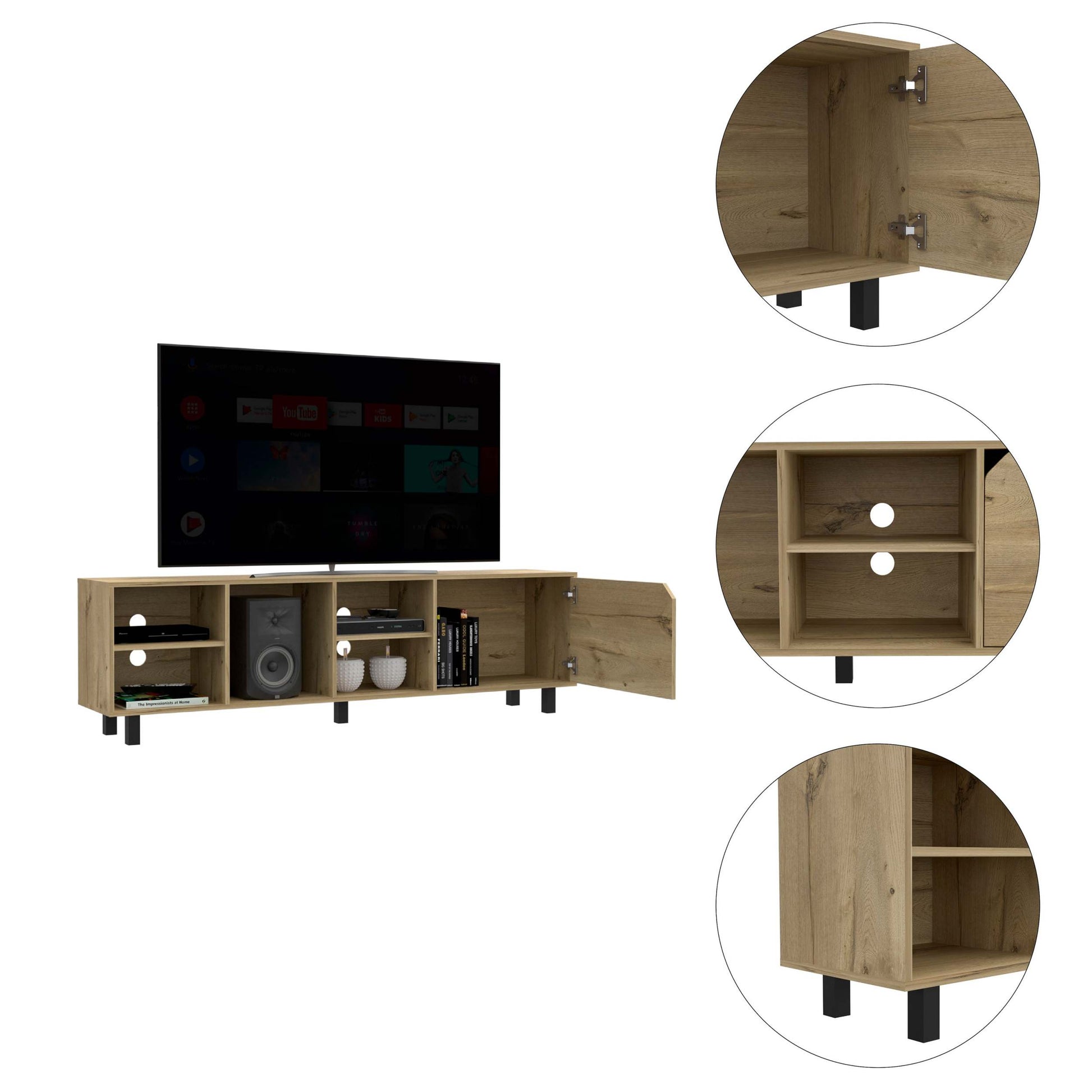 Native Tv Stand For Tv S Up 70", Four Open