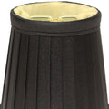 Slant Side Pleat Chandelier Lampshade with Flame Clip golden black-silk