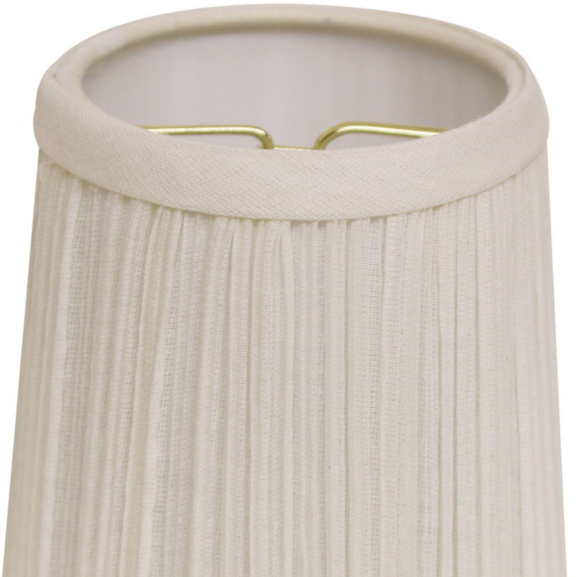 Slant Hardback Chandelier Lampshade with Flame Clip white-broadcloth pleat