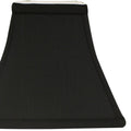 Slant Square Bell Hardback Lampshade with Washer black white-shantung