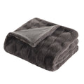 Faux Fur Throw grey-polyester