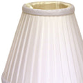 Slant Side Pleat Chandelier Lampshade with Flame Clip white-silk