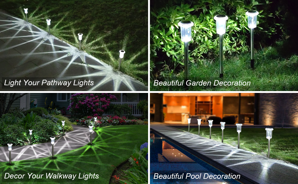 Solar Pathway Lights Waterproof Garden Solar