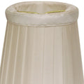 Slant Side Pleat Chandelier Lampshade with Flame Clip white-silk