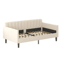 Elena Twin Size Beige Velvet Upholstered Daybed -