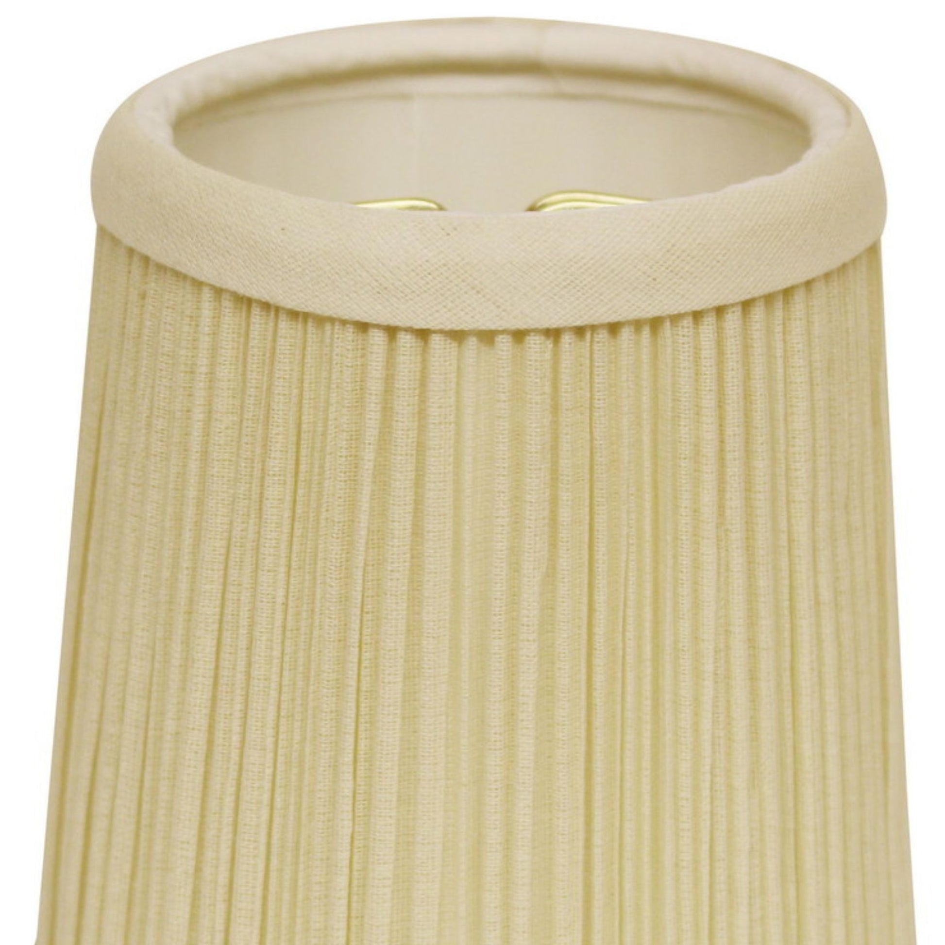 Slant Hardback Chandelier Lampshade with Flame Clip white-broadcloth pleat