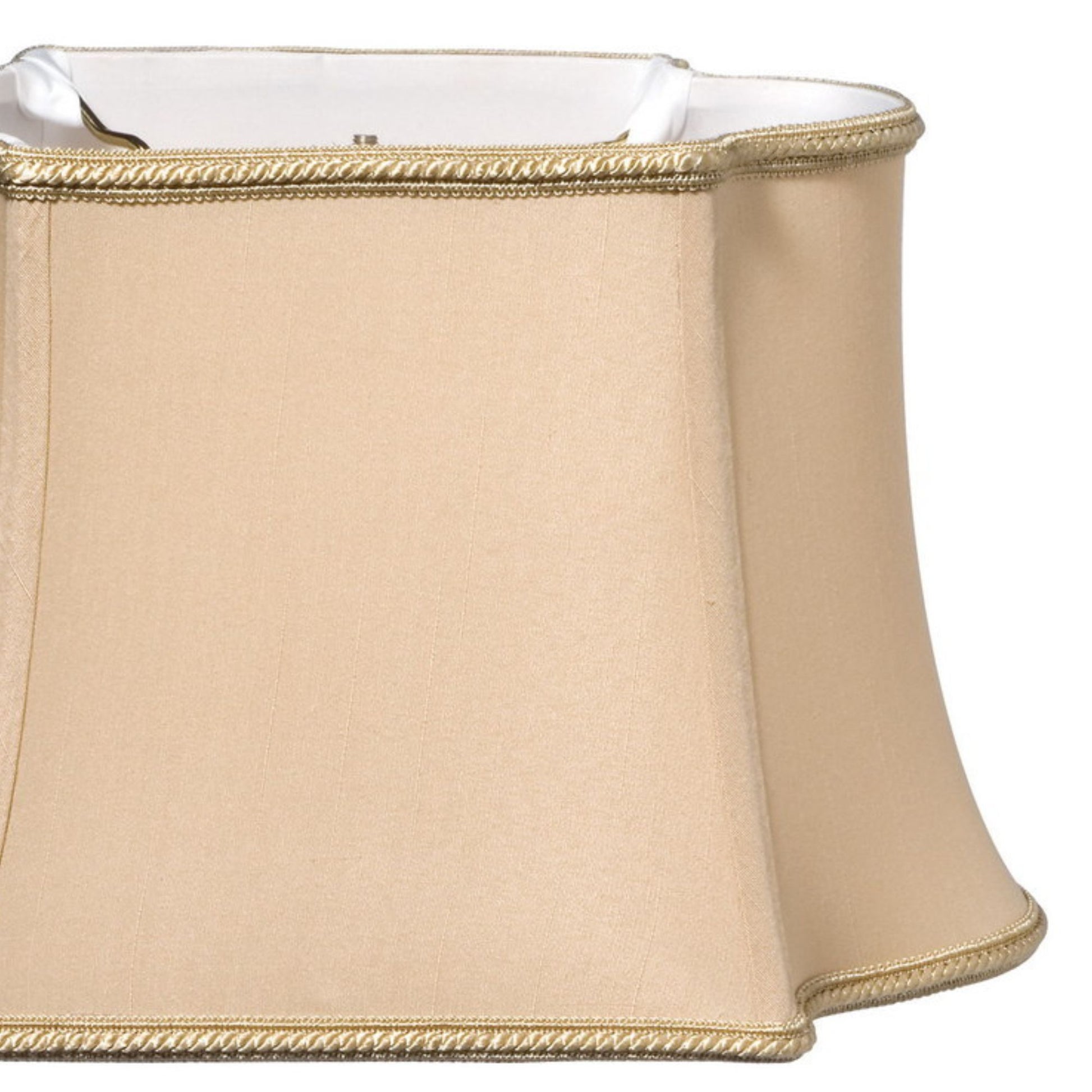 Slant Fancy Oblong Softback Lampshade with Washer gold-shantung