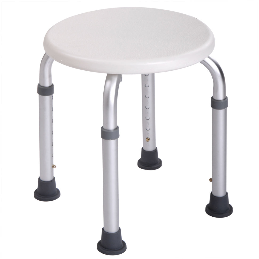 Shower Stool Bath Bench with Adjustable Heights and white-aluminium alloy