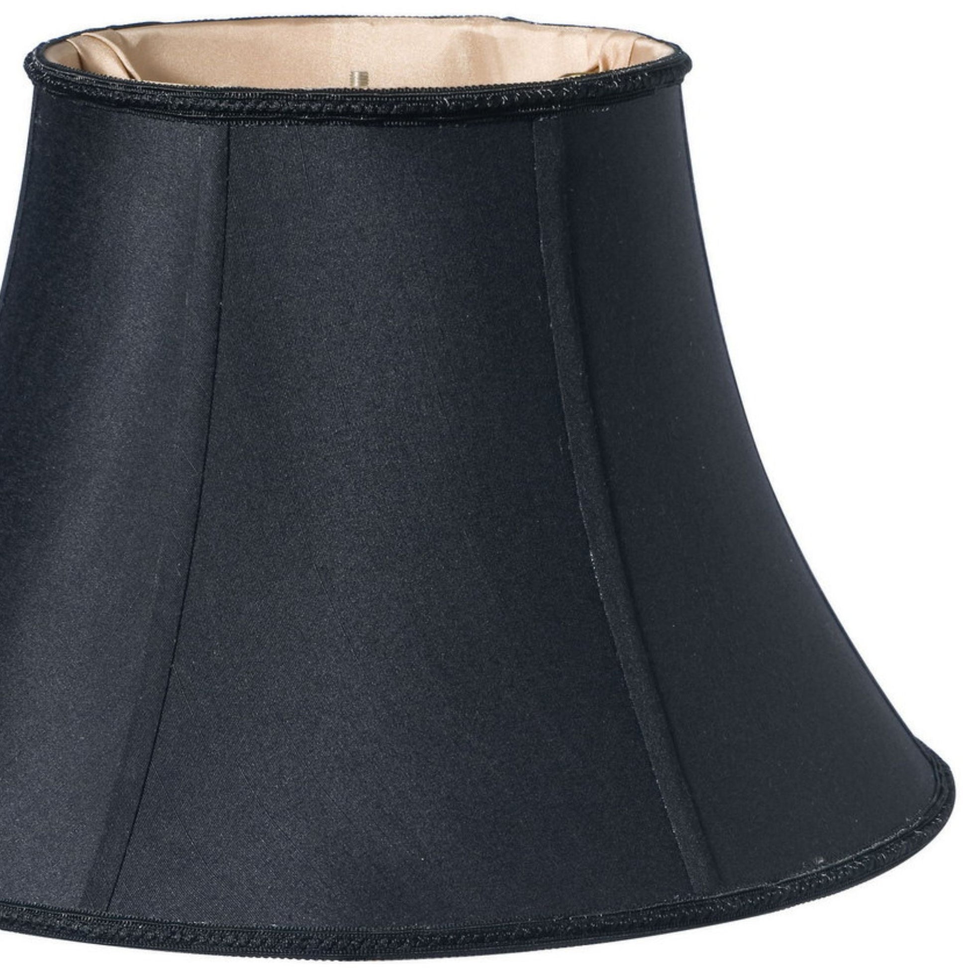 Slant Transitional Oval Softback Lampshade with Washer black-shantung