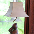 Slant Square Bell Hardback Lampshade with Washer gray-linen